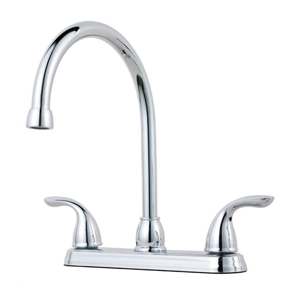 Two Handle High Arc Kitchen Faucet Less Spray Cr