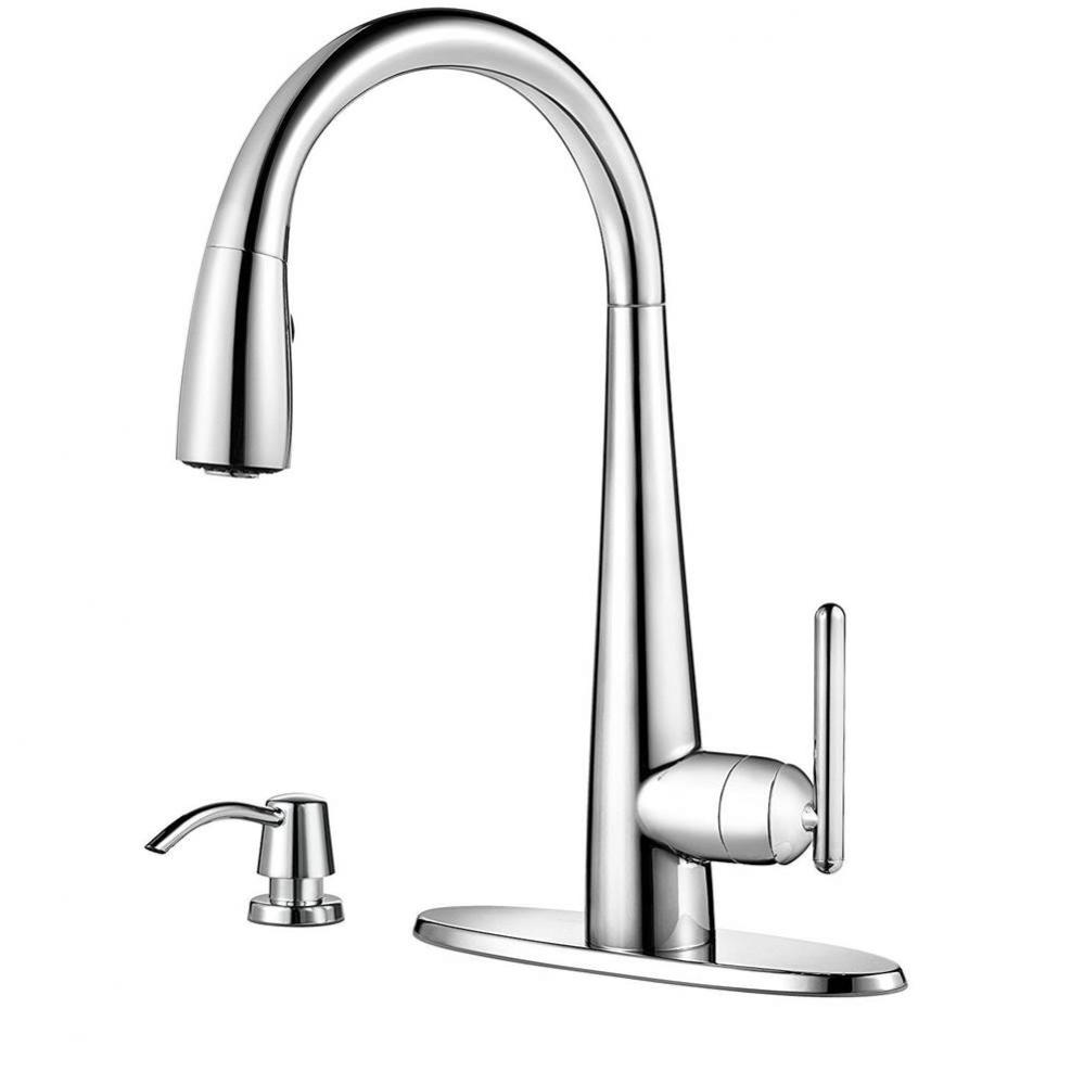Lita 1-Handle Pull-Down Kitchen Faucet in Polished Chrome