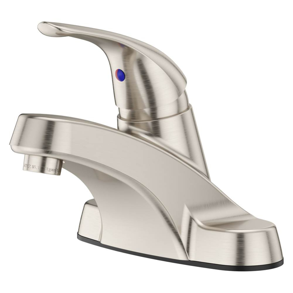 Pfirst Series Single Control 4'' Centerset Bathroom Faucet in Brushed Nickel
