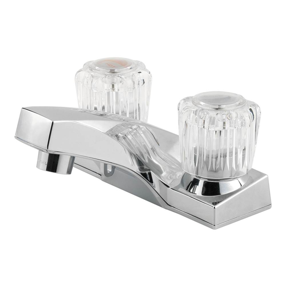 Pfirst Series 2-Handle 4'' Centerset Bathroom Faucet with Acrylic Handles in Polished Ch