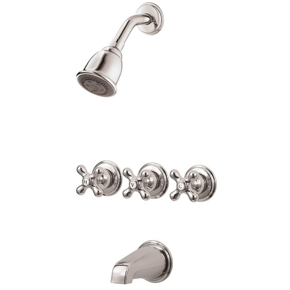 LG01-8CBC -  Chrome - Three Handle Tub and Shower