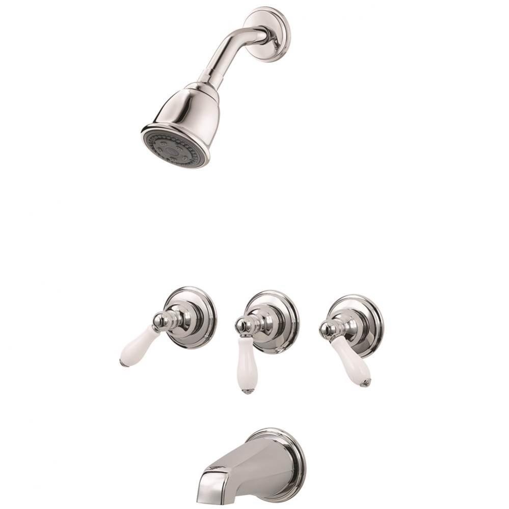 LG01-81PC -  Chrome - Three Handle Tub and Shower