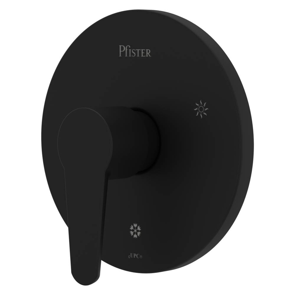 Pfirst Modern Valve, Trim Only in Matte Black