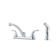 Pfister G1358000 - Two Handle Kitchen Faucet With Spray Cr