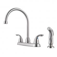 Pfister G136500S - Two Handle High Arc Kitchen Faucet With Spray Ss