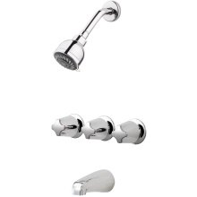Pfister LG01-3210 - Pfister 3-Handle Tub & Shower Faucet with Metal Knob Handles in Polished Chrome