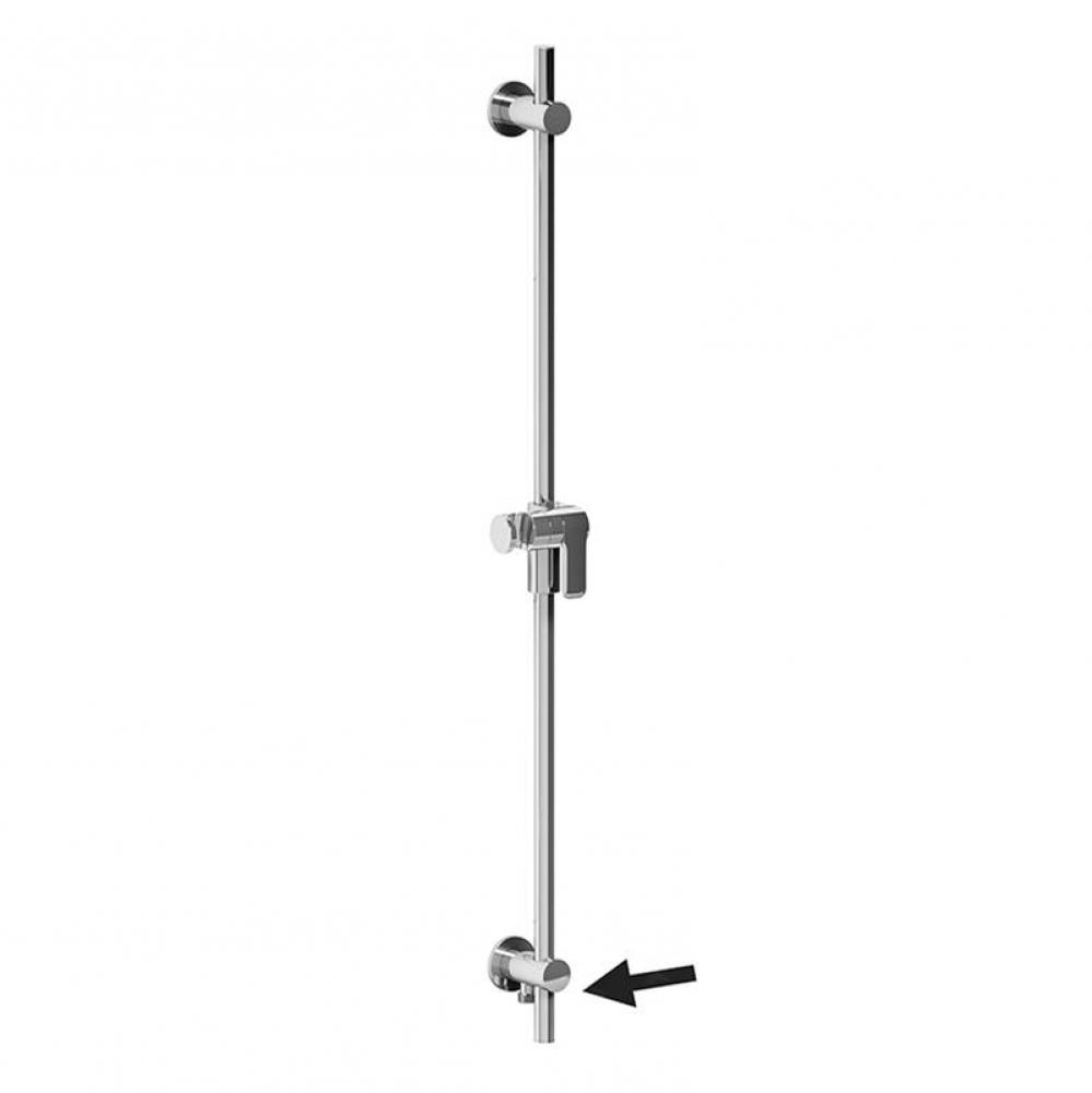 Shower rail with built-in elbow supply without hand shower