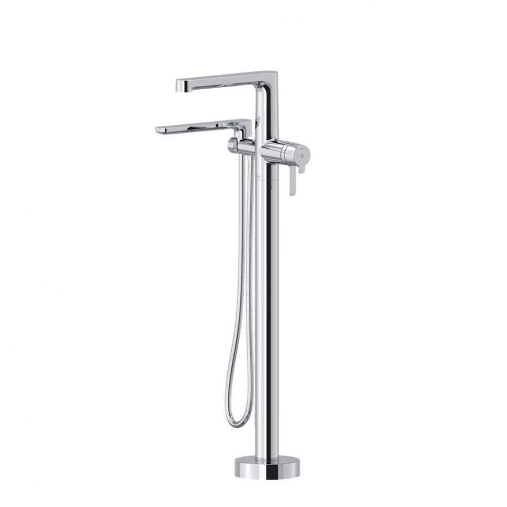 2-way Type T (thermostatic) coaxial floor-mount tub filler with handshower