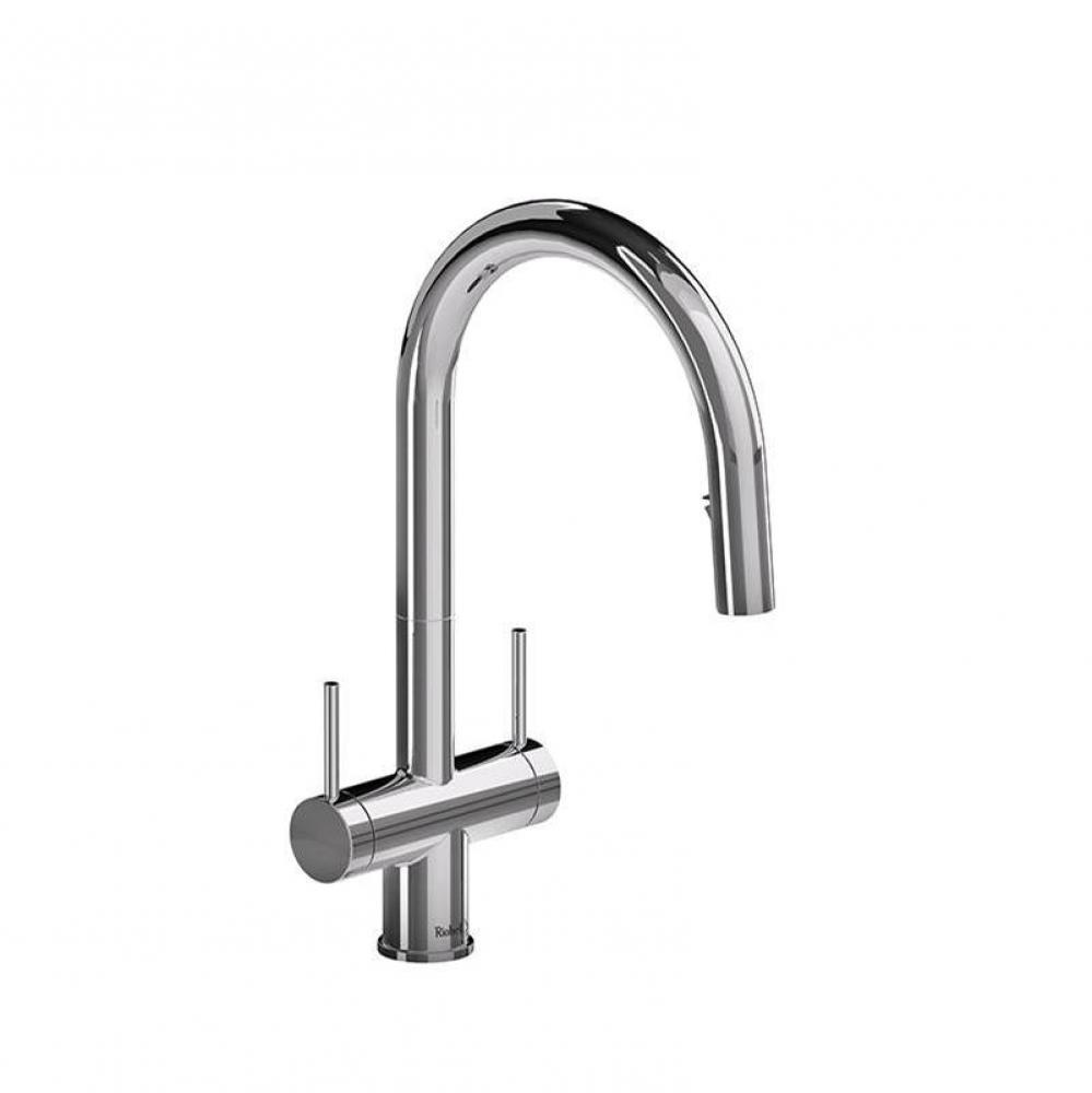 Azure™ Two Handle Pull-Down Kitchen Faucet With C-Spout