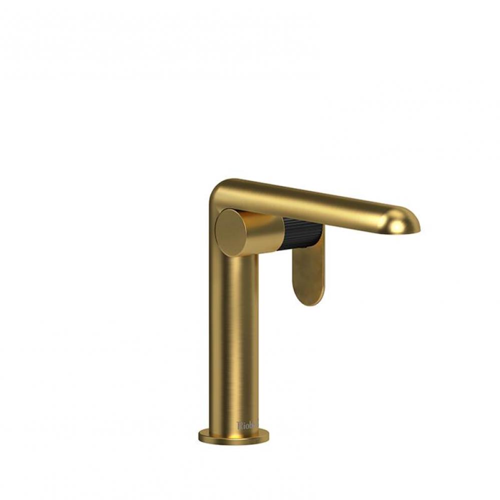 Ciclo Single Hole Bathroom Faucet - Brushed Gold and Black with Lined Lever Handles