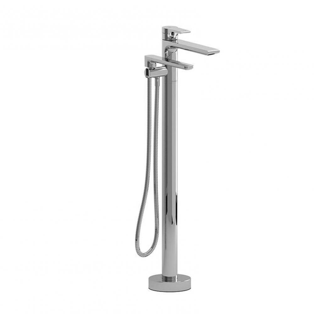 2-way Type T (thermostatic) coaxial floor-mount tub filler with hand shower