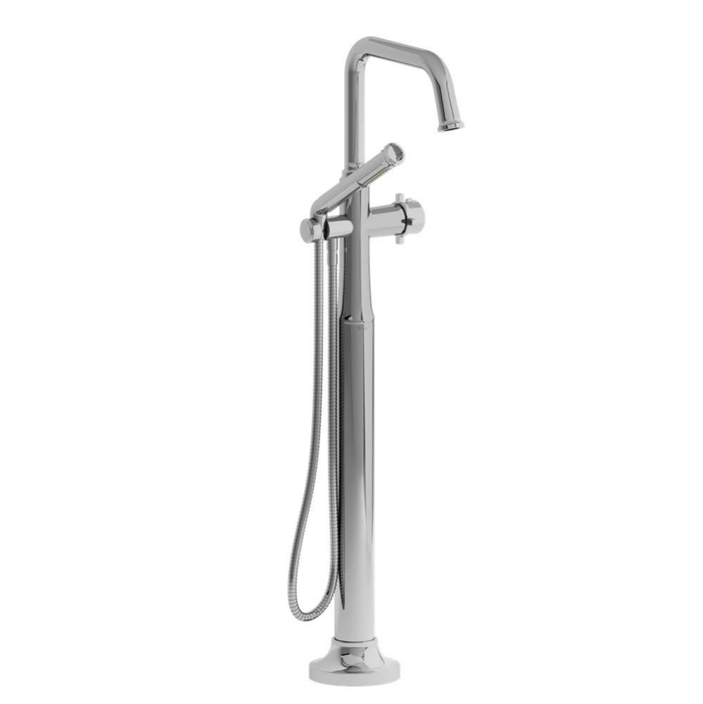 2-way Type T (thermostatic) coaxial floor-mount tub filler with Handshower trim