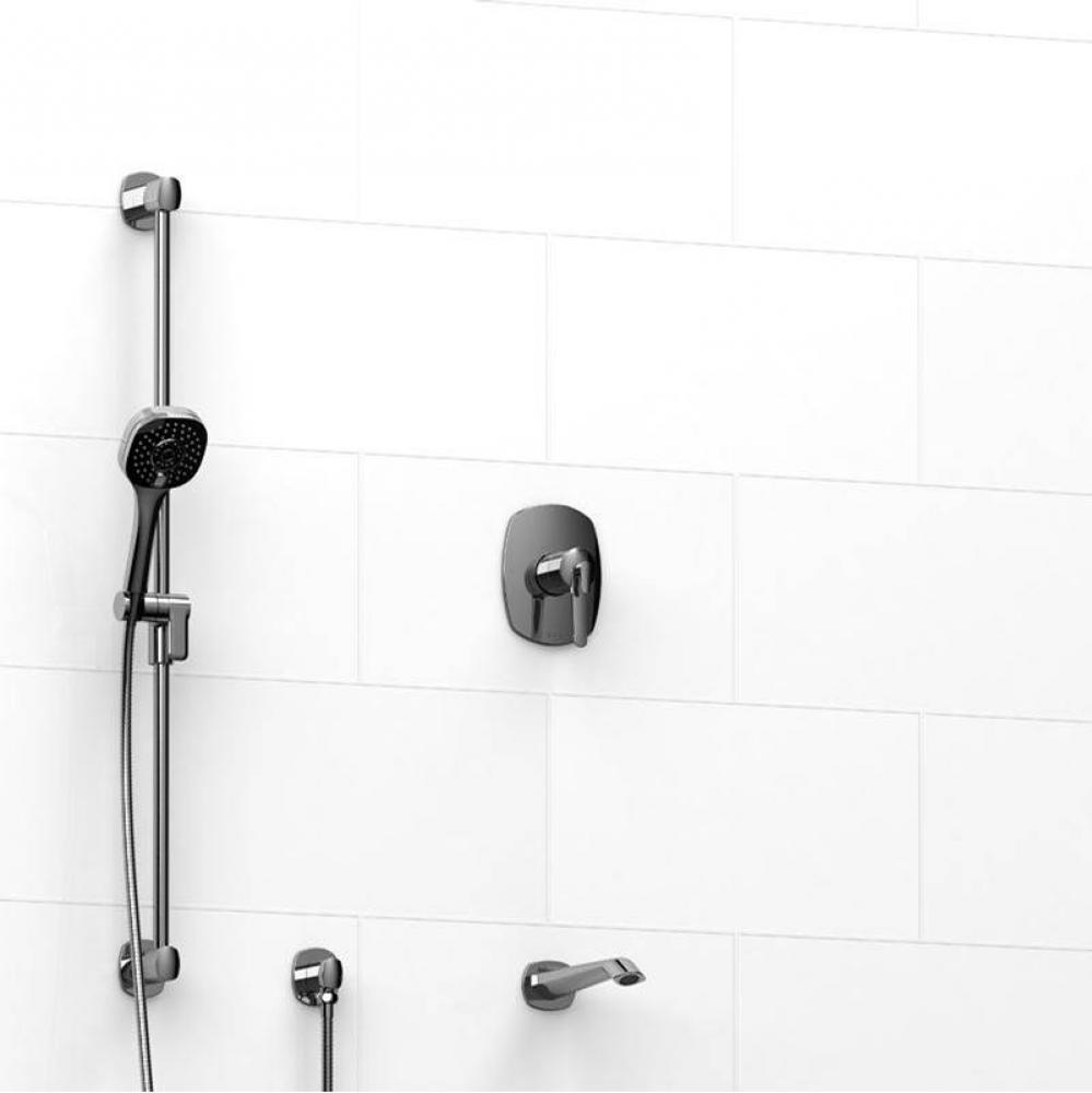 1/2'' 2-way Type T/P (thermostatic/pressure balance) coaxial system with spout and hand