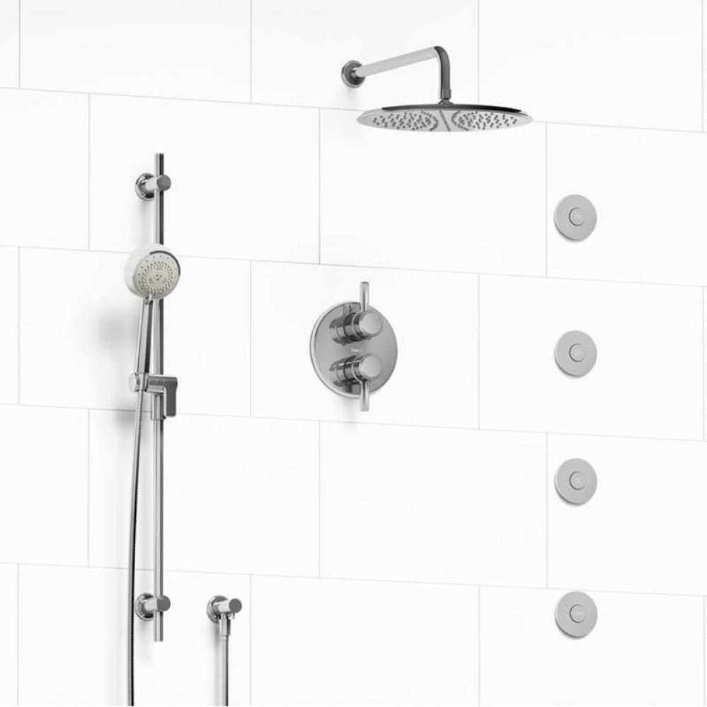 Type T/P (thermostatic/pressure balance) 3/4'' double coaxial system with hand shower ra