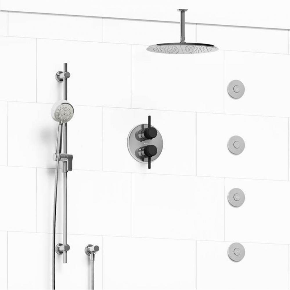 Type T/P (thermostatic/pressure balance) 3/4'' double coaxial system with hand shower ra
