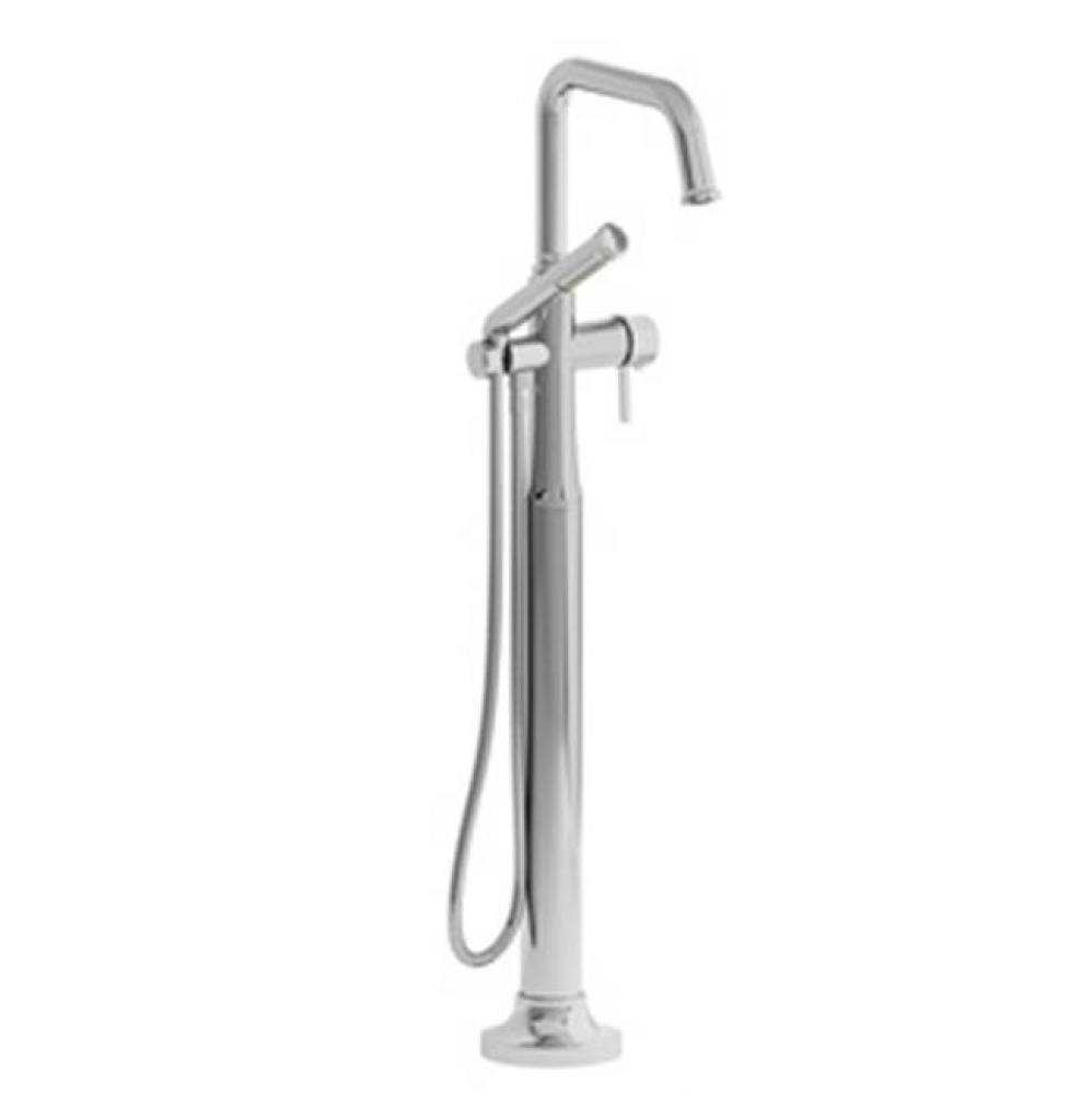 2-way Type T (thermostatic) coaxial floor-mount tub filler with Handshower trim