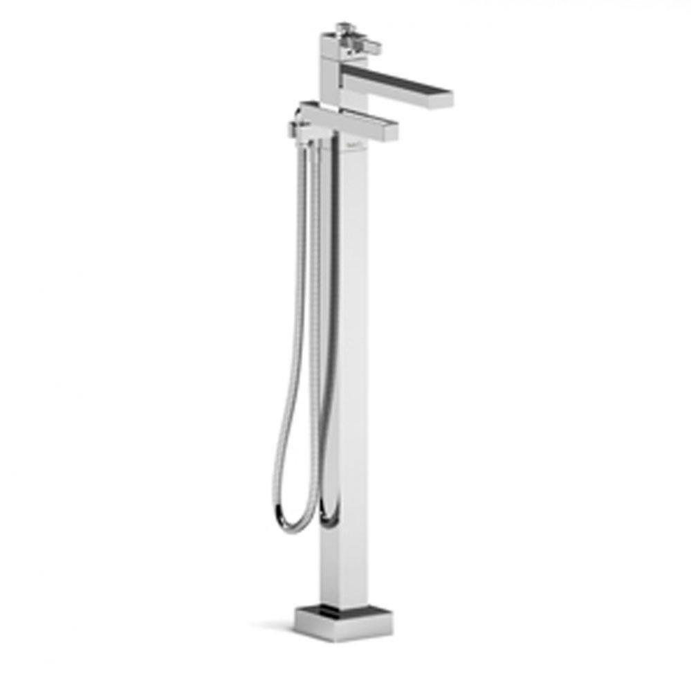 2-way Type T (thermostatic) coaxial floor-mount tub filler with hand shower trim