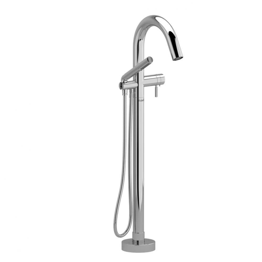 2-way Type T (thermostatic) coaxial floor-mount tub filler with Handshower trim