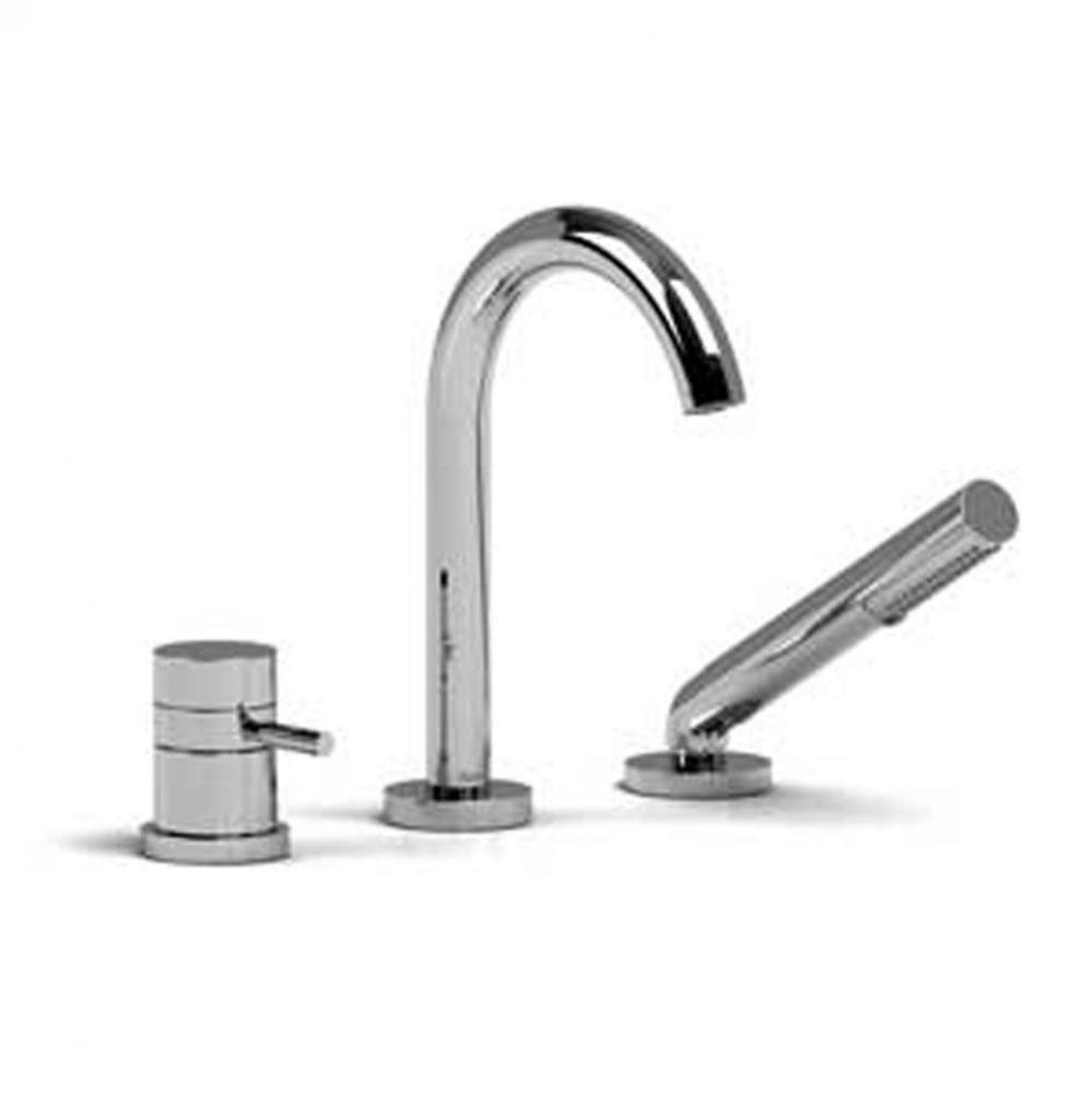 2-way 3-piece Type T (thermostatic) coaxial deck-mount tub filler with handshower