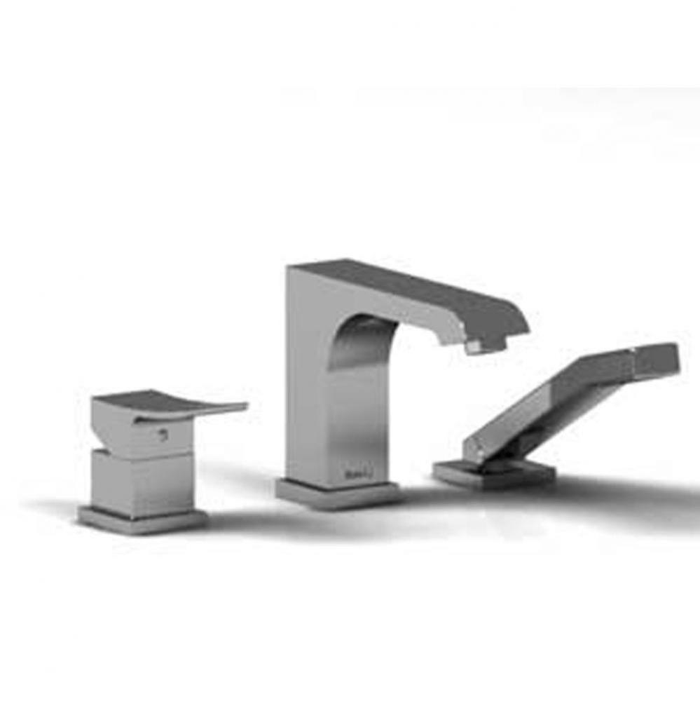 3-piece deck-mount tub filler with hand shower trim