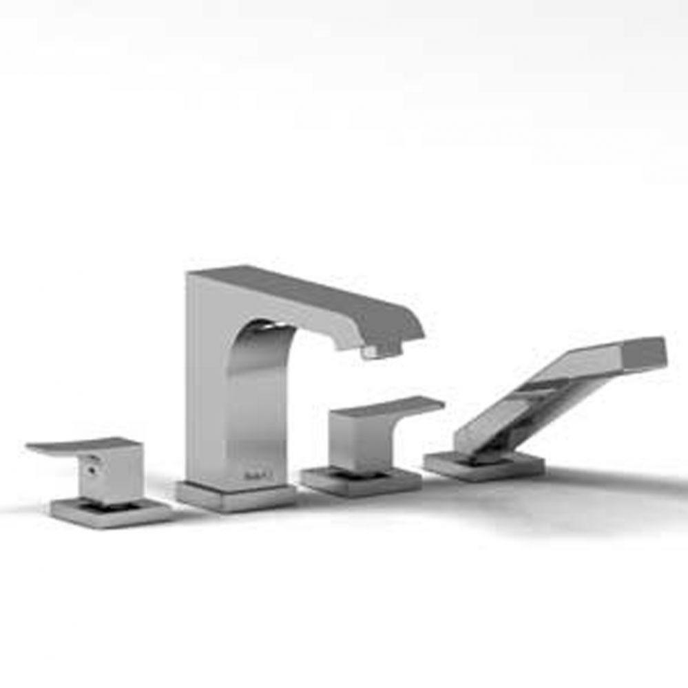 4-piece deck-mount tub filler with handshower