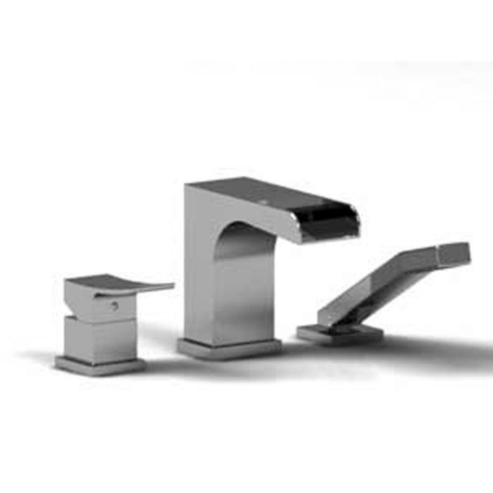 3-piece deck-mount tub filler with hand shower PEX