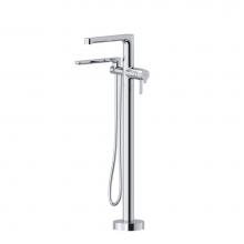 Riobel NB39C - 2-way Type T (thermostatic) coaxial floor-mount tub filler with handshower