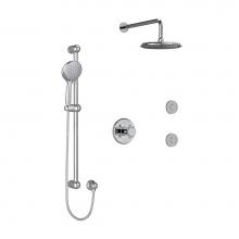 Riobel KIT3545GN+C-6-SPEX - Type T/P (thermostatic/pressure balance) 1/2'' coaxial 3-way system, hand shower rail, e
