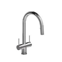Riobel AZ801C - Azure™ Two Handle Pull-Down Kitchen Faucet With C-Spout