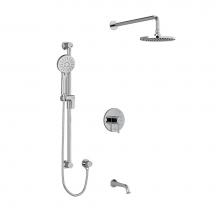 Riobel KIT1345EDTMC - Type T/P (thermostatic/pressure balance) 1/2'' coaxial 3-way system with hand shower rai
