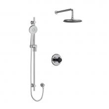Riobel KIT323MMRDXCBK-EX - Type T/P (thermostatic/pressure balance) 1/2'' coaxial 2-way system with hand shower and