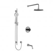 Riobel KIT1345MMRD+CBK-6-SPEX - Type T/P (thermostatic/pressure balance) 1/2'' coaxial 3-way system with hand shower rai