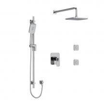 Riobel KIT3545EQC-6-SPEX - Type T/P (thermostatic/pressure balance) 1/2'' coaxial 3-way system, hand shower rail, e