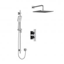 Riobel KIT483ZOTQC - Type T/P (thermostatic/pressure balance) 3/4'' double coaxial system with hand shower ra