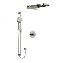 Riobel KIT2745PBPN-EX - Type T/P (thermostatic/pressure balance) 1/2'' coaxial 3-way system with hand shower rai