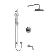 Riobel KIT1345MMRD+C-6-EX - Type T/P (thermostatic/pressure balance) 1/2'' coaxial 3-way system with hand shower rai