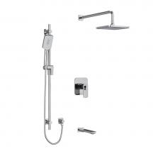 Riobel KIT1345EQC-EX - Type T/P (thermostatic/pressure balance) 1/2'' coaxial 3-way system with hand shower rai