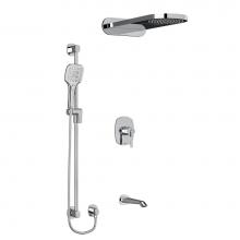 Riobel KIT2745VYC-SPEX - Type T/P (thermostatic/pressure balance) 1/2'' coaxial 3-way system with hand shower rai