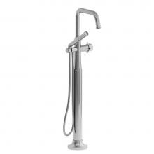 Riobel MMSQ39KC - 2-way Type T (thermostatic) coaxial floor-mount tub filler with handshower