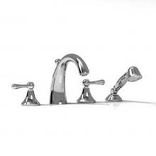Riobel FI12LC - 4-piece deck-mount tub filler with hand shower