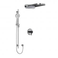 Riobel KIT2745MMRDJCBK-SPEX - Type T/P (thermostatic/pressure balance) 1/2'' coaxial 3-way system with hand shower rai
