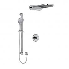 Riobel KIT2745GN+C-SPEX - Type T/P (thermostatic/pressure balance) 1/2'' coaxial 3-way system with hand shower rai