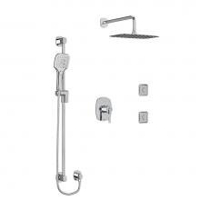 Riobel KIT3545VYC-SPEX - Type T/P (thermostatic/pressure balance) 1/2'' coaxial 3-way system, hand shower rail, e
