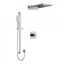 Riobel KIT2745RFC-SPEX - Type T/P (thermostatic/pressure balance) 1/2'' coaxial 3-way system with hand shower rai