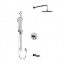 Riobel KIT1345PXTMC-6-SPEX - Type T/P (thermostatic/pressure balance) 1/2'' coaxial 3-way system with hand shower rai