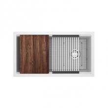 Riobel FAUM3318WSWH - Fonsa™ 33'' Quartz Chef/Workstation Sink With Accessories