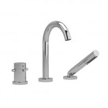 Riobel RU19KC - 2-way 3-piece Type T (thermostatic) coaxial deck-mount tub filler with handshower