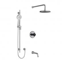 Riobel KIT1345MMRDXCBK-EX - Type T/P (thermostatic/pressure balance) 1/2'' coaxial 3-way system with hand shower rai