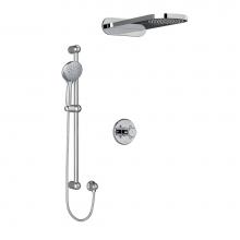 Riobel KIT2745RT+C-SPEX - Type T/P (thermostatic/pressure balance) 1/2'' coaxial 3-way system with hand shower rai