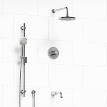 Riobel KIT#1345MMRD+C-EX - Type T/P (thermostatic/pressure balance) 1/2'' coaxial 3-way system with hand shower rai